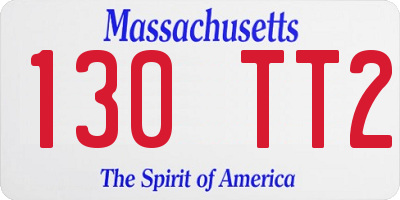 MA license plate 130TT2