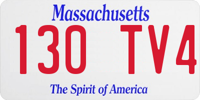 MA license plate 130TV4