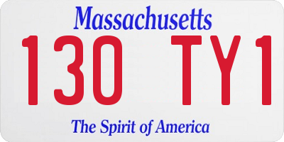 MA license plate 130TY1