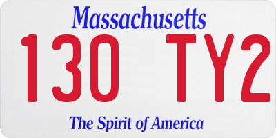 MA license plate 130TY2