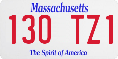 MA license plate 130TZ1