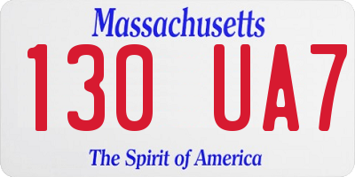 MA license plate 130UA7