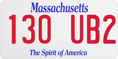 MA license plate 130UB2