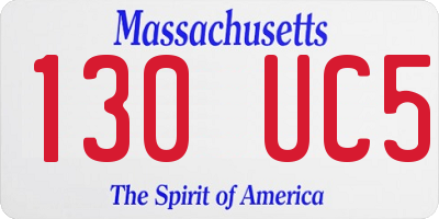 MA license plate 130UC5