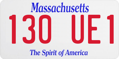 MA license plate 130UE1
