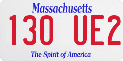 MA license plate 130UE2