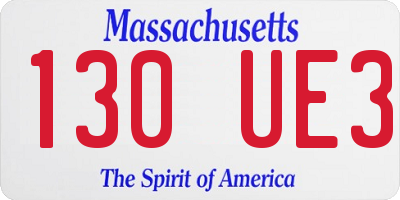 MA license plate 130UE3