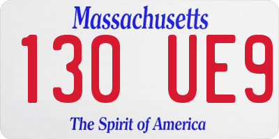 MA license plate 130UE9