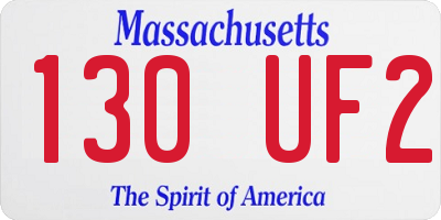 MA license plate 130UF2