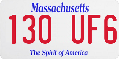 MA license plate 130UF6
