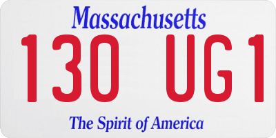 MA license plate 130UG1