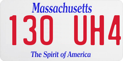 MA license plate 130UH4