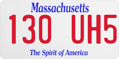 MA license plate 130UH5