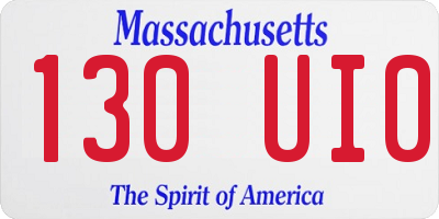 MA license plate 130UI0