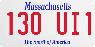 MA license plate 130UI1