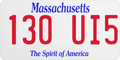 MA license plate 130UI5