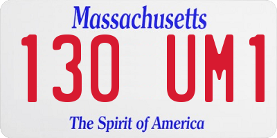 MA license plate 130UM1