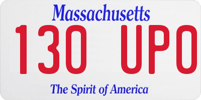 MA license plate 130UP0