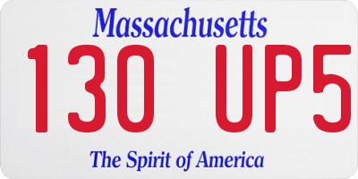 MA license plate 130UP5