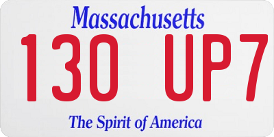 MA license plate 130UP7
