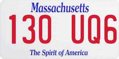 MA license plate 130UQ6