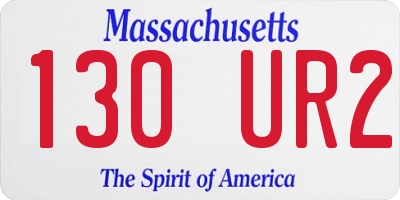 MA license plate 130UR2