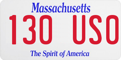 MA license plate 130US0