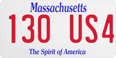 MA license plate 130US4