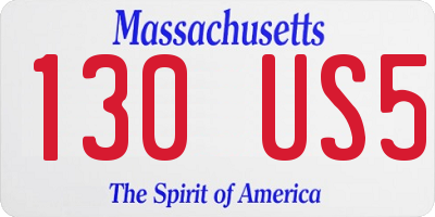 MA license plate 130US5