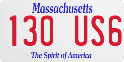 MA license plate 130US6
