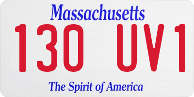 MA license plate 130UV1