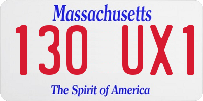 MA license plate 130UX1