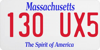 MA license plate 130UX5