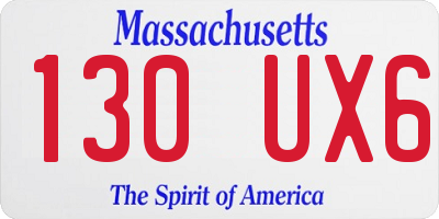 MA license plate 130UX6