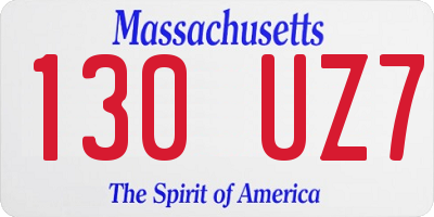 MA license plate 130UZ7