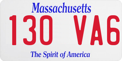 MA license plate 130VA6