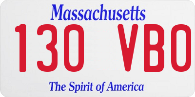 MA license plate 130VB0