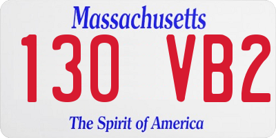 MA license plate 130VB2
