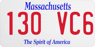 MA license plate 130VC6