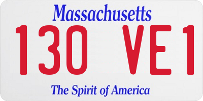 MA license plate 130VE1