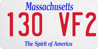 MA license plate 130VF2