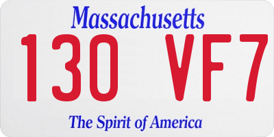 MA license plate 130VF7