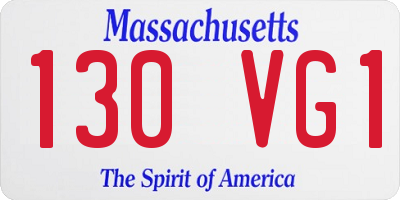 MA license plate 130VG1