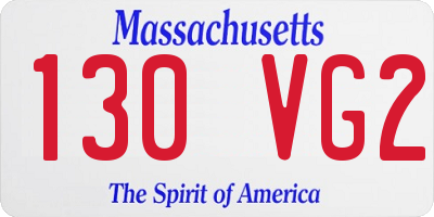 MA license plate 130VG2
