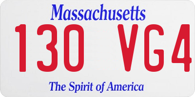 MA license plate 130VG4