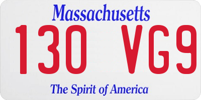 MA license plate 130VG9