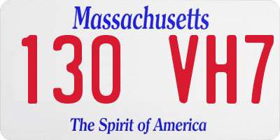 MA license plate 130VH7