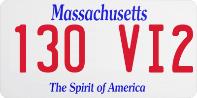 MA license plate 130VI2