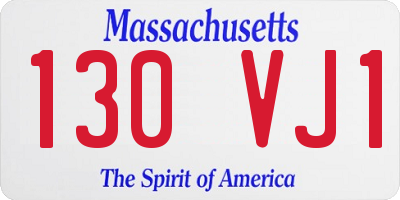 MA license plate 130VJ1