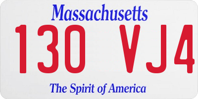 MA license plate 130VJ4